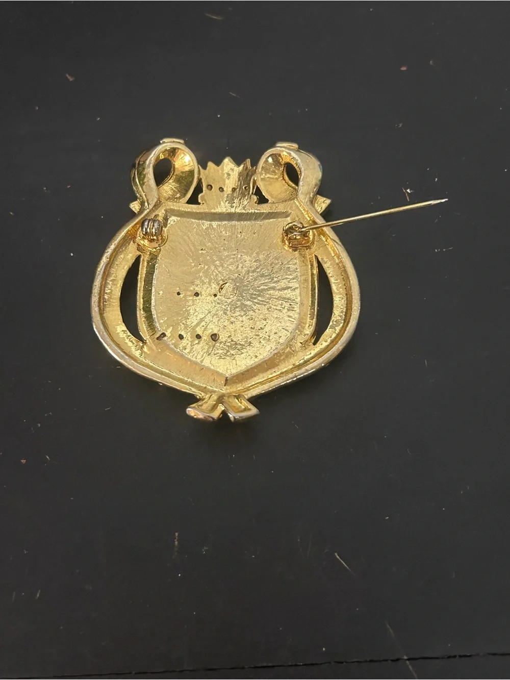 Vintage Heraldic Shield Crest Brooch